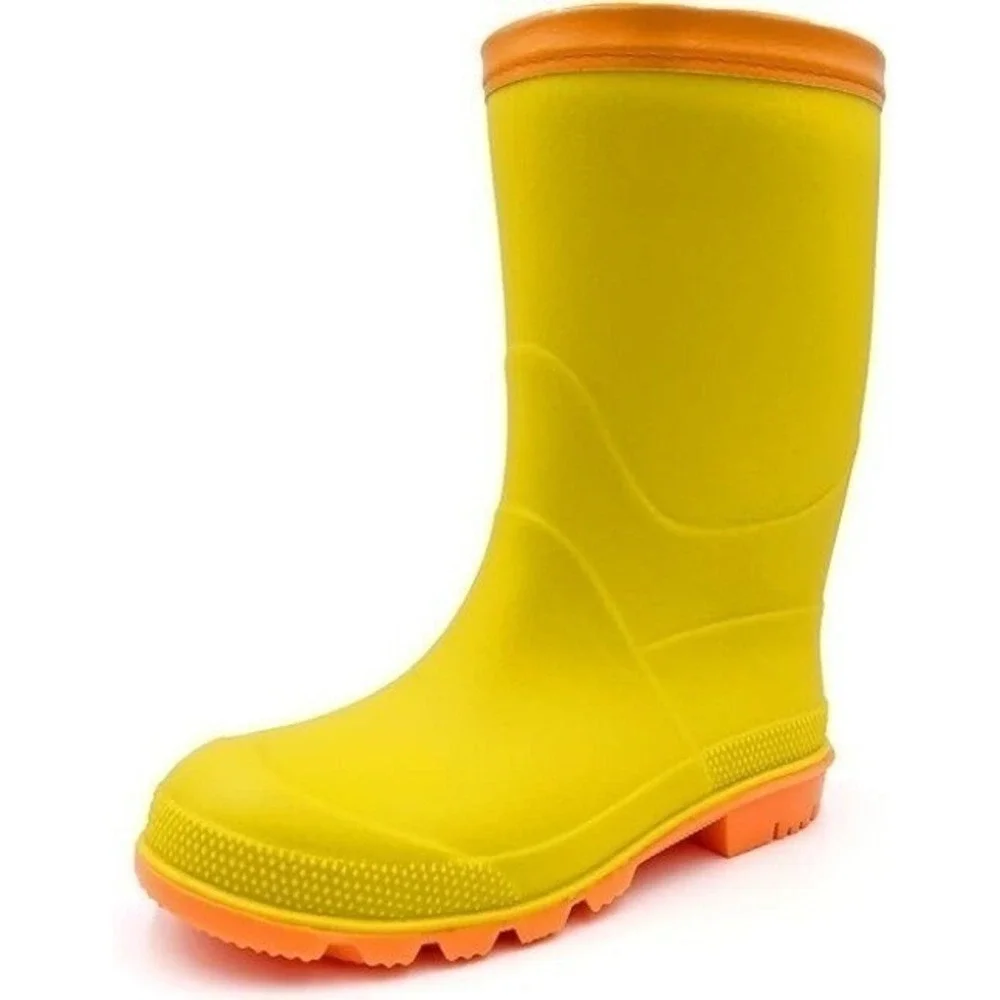 WBuffalo Little Girls' Yellow‎ Rain Boots Waterproof Rubber Size 3 New With Tags